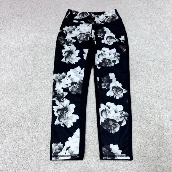 Gap Leggings Women’s Black White Floral Size Small - Picture 1 of 11